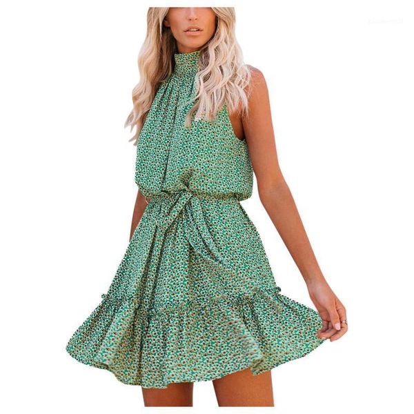 women's swimwear floral print dress women summer sleeveless halter neck tie waist mini dresses casual belted ruffles beach sundress ves, White;black
women's swimwear floral print dress women summer sleeveless halter neck tie waist mini dresses casual belted ruffles beach sundress ves, White;black