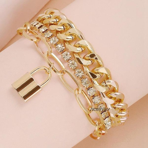 link chain gothic lock pendent bracelets set for women boho rhinestone bangles fashion jewelry, Black
link chain gothic lock pendent bracelets set for women boho rhinestone bangles fashion jewelry, Black