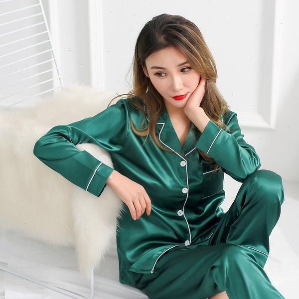 silk pijama satin pajamas womens sleepwears sets long sleeves pyjamas turn down collar sleepwear pocket decor 2 pieces, Black;red
silk pijama satin pajamas womens sleepwears sets long sleeves pyjamas turn down collar sleepwear pocket decor 2 pieces, Black;red