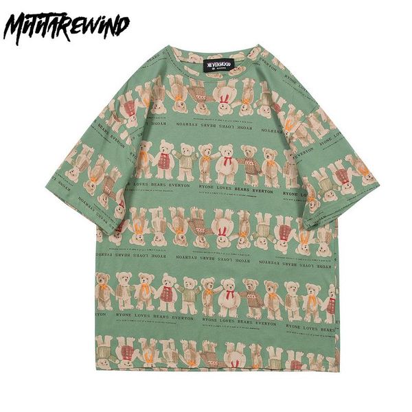 hip hop streetwear summer t-shirt men's harajuku cartoon bear full print short sleeve couple oversized cotton tshirts tees t-shirts, White;black
hip hop streetwear summer t-shirt men's harajuku cartoon bear full print short sleeve couple oversized cotton tshirts tees t-shirts, White;black