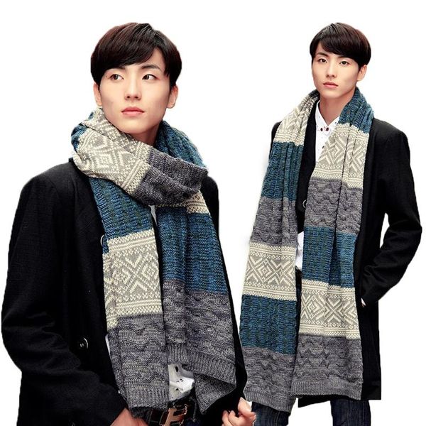 scarves winter warm men scarf fashion casual shawl wrap muffler geometric gentleman soft knit male accessories, Blue;gray
scarves winter warm men scarf fashion casual shawl wrap muffler geometric gentleman soft knit male accessories, Blue;gray