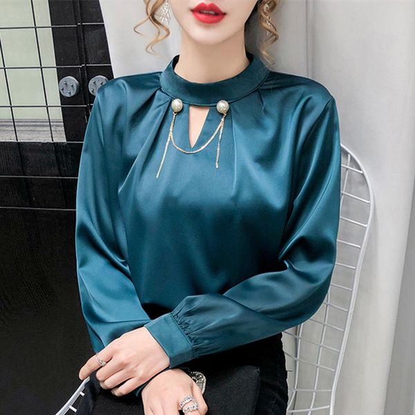 silk blouse women satin long sleeve shirt solid beading blouses woman white shirts elegant plus size 210427
silk blouse women satin long sleeve shirt solid beading blouses woman white shirts elegant plus size 210427