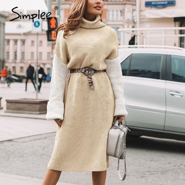 high fashion patchwork dresses women casual turtle winter knitwear long knitted sweater dress vestidos 210414, Black;gray
high fashion patchwork dresses women casual turtle winter knitwear long knitted sweater dress vestidos 210414, Black;gray