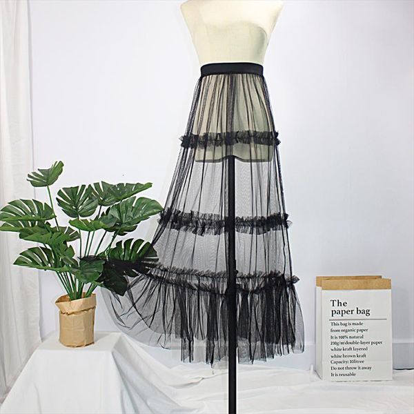 pleated mesh sheer lace tutu women skirts long maxi perspective transparent see through black white
pleated mesh sheer lace tutu women skirts long maxi perspective transparent see through black white