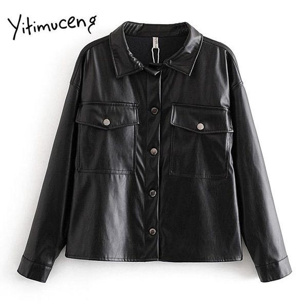 women's leather & faux yitimuceng black women jacket 2021 single breasted vintage pockets fashion casual pu coats and jackets
women's leather & faux yitimuceng black women jacket 2021 single breasted vintage pockets fashion casual pu coats and jackets
