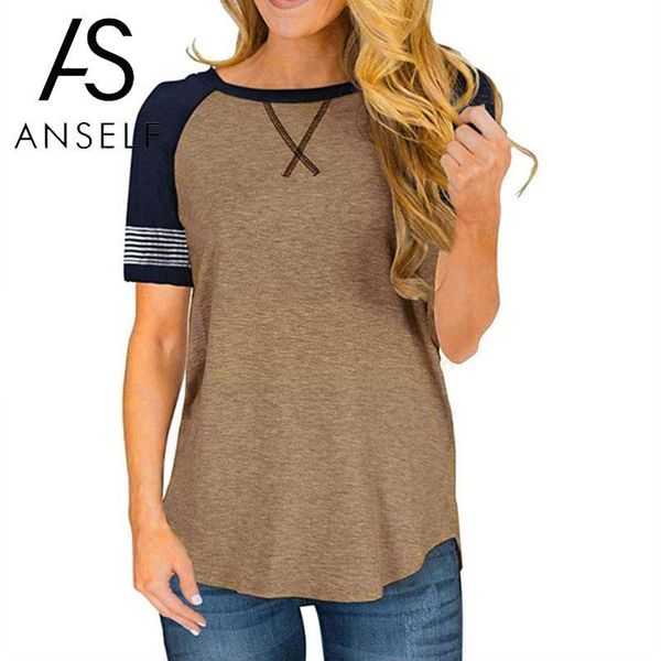 women's t-shirt women color block patchwork striped print round neck raglan sleeve irregular hemline casual t shirt female tunics, White
women's t-shirt women color block patchwork striped print round neck raglan sleeve irregular hemline casual t shirt female tunics, White