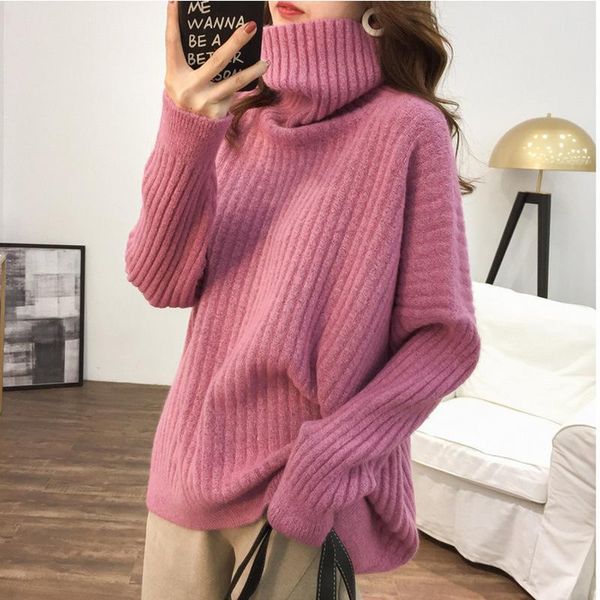 women's sweaters high neck sweater female autumn winter pullover 2021 korean fashion loose bottomed shirt lazy wind long sleeve, White;black
women's sweaters high neck sweater female autumn winter pullover 2021 korean fashion loose bottomed shirt lazy wind long sleeve, White;black
