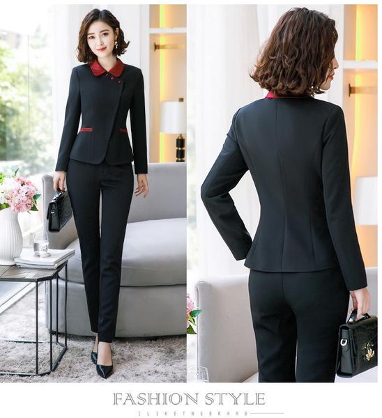 two piece dress blazer and pants set for office lady female slim skirts suits formal work women 2, White
two piece dress blazer and pants set for office lady female slim skirts suits formal work women 2, White