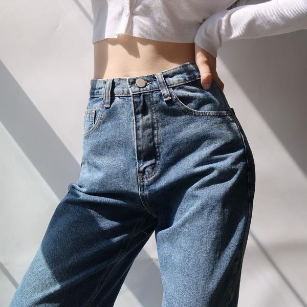 retro high-waisted jeans women's slim slimming slashes mopping the floor washed dark blue loose straight-leg pants trousers
retro high-waisted jeans women's slim slimming slashes mopping the floor washed dark blue loose straight-leg pants trousers