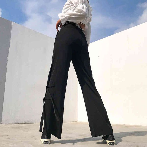 rapwriter streetwear side ribbon black wide leg women autumn high waist button trousers long pant zipper capris pocket 200930, Black;white
rapwriter streetwear side ribbon black wide leg women autumn high waist button trousers long pant zipper capris pocket 200930, Black;white