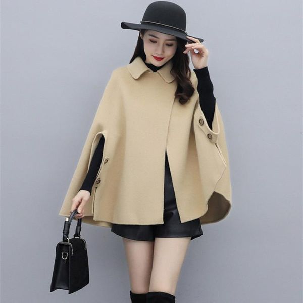 women's wool & blends 2021 women fashion lapel cloak woolen coat jacket female overcoat fall winter loose warm button cape shawl qualit, Black
women's wool & blends 2021 women fashion lapel cloak woolen coat jacket female overcoat fall winter loose warm button cape shawl qualit, Black