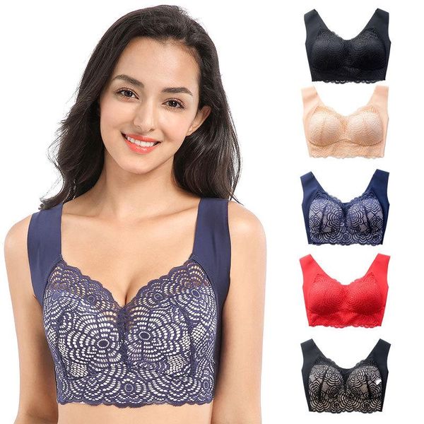bras female push up bra full cup lace for women bralette plus size wireless large big ladies, Red;black
bras female push up bra full cup lace for women bralette plus size wireless large big ladies, Red;black