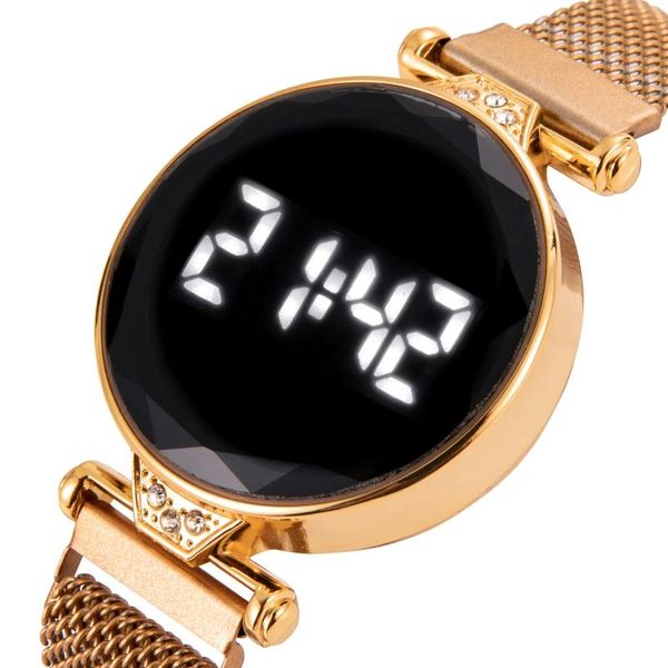 wristwatches rose gold led digital man women waterproof watch for stainless steel magnetic bracelet electronic clock ladies wrist, Slivery;brown
wristwatches rose gold led digital man women waterproof watch for stainless steel magnetic bracelet electronic clock ladies wrist, Slivery;brown