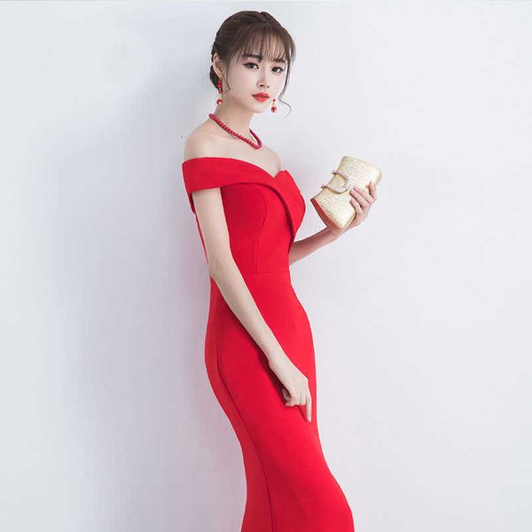 luxury party evening dress evening 2021 winter red fashion banquet host fishtail toast dr's long style, Black;gray
luxury party evening dress evening 2021 winter red fashion banquet host fishtail toast dr's long style, Black;gray