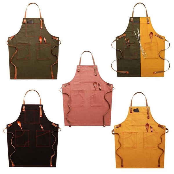 aprons chef apron cotton canvas cross back adjustable with pockets for women and dropship
aprons chef apron cotton canvas cross back adjustable with pockets for women and dropship