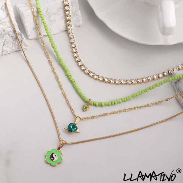 chains multilayer enamel yin yang flower colorful beads choker necklace for women boho handmade beaded heart crystal necklaces jewelry, Silver
chains multilayer enamel yin yang flower colorful beads choker necklace for women boho handmade beaded heart crystal necklaces jewelry, Silver