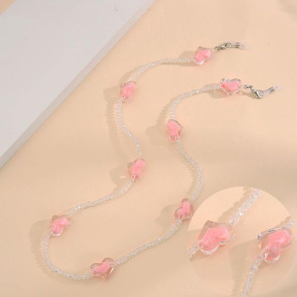 sunglasses frames pink fashion neck straps love heart crystal beads mask chain holder glasses, Silver
sunglasses frames pink fashion neck straps love heart crystal beads mask chain holder glasses, Silver