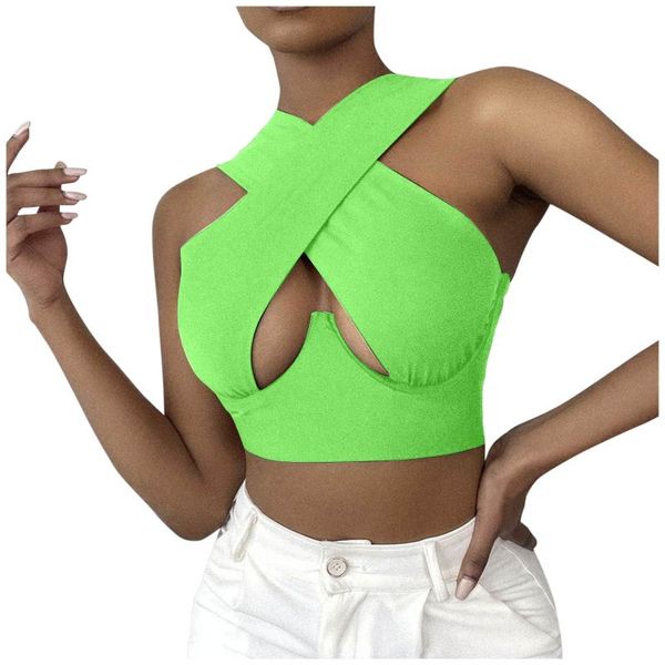 women's t-shirt strappy cross over front cut out halter neck sleeveless backless wrap crop bandage vest summer woman clothes 5, White
women's t-shirt strappy cross over front cut out halter neck sleeveless backless wrap crop bandage vest summer woman clothes 5, White