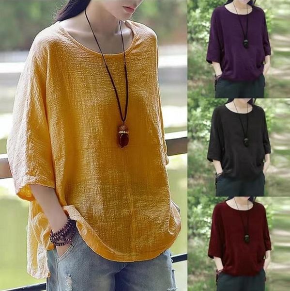 women's t-shirt summer casual women three-quarter sleeve loose womens clothing retro pullover tee shirt female solid top, White
women's t-shirt summer casual women three-quarter sleeve loose womens clothing retro pullover tee shirt female solid top, White