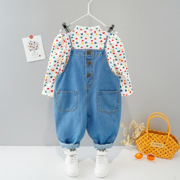 clothing sets 2021 autumn kids clothes fashion hedging polka dot long sleeve+denim suspenders trousers 1 2 3 4 years girls costume children, White
clothing sets 2021 autumn kids clothes fashion hedging polka dot long sleeve+denim suspenders trousers 1 2 3 4 years girls costume children, White