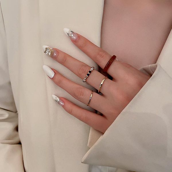 cluster rings 2021 4pcs kpop fashionable colorful crystal resin golden ring for women girl accessories aesthetic jewelry appointment, Golden;silver
cluster rings 2021 4pcs kpop fashionable colorful crystal resin golden ring for women girl accessories aesthetic jewelry appointment, Golden;silver