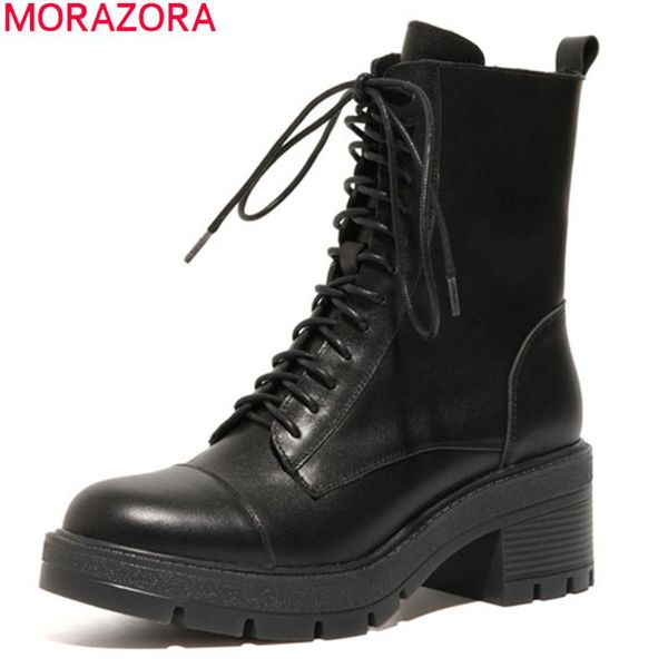 boots morazora women 2021 genuine leather shoes square heels round toe fashion lace up ankle autumn winter casual, Black
boots morazora women 2021 genuine leather shoes square heels round toe fashion lace up ankle autumn winter casual, Black