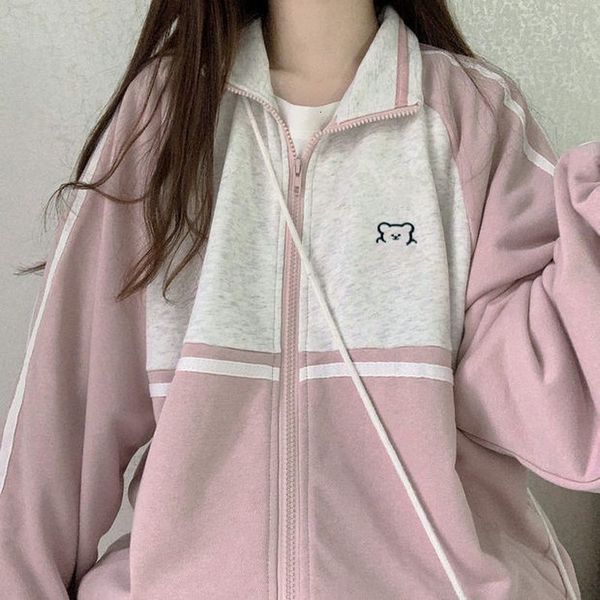 women's jackets spring varsity jacket nice embroidered bear style preppy women pink kawaii cardigan sweater teen sports clothes a1cl, Black;brown
women's jackets spring varsity jacket nice embroidered bear style preppy women pink kawaii cardigan sweater teen sports clothes a1cl, Black;brown