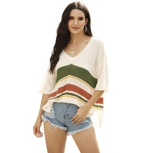 women's sweaters wepbel short sleeves v-neck beach autumn sweater stripe spell color off-shoulder casual loose, White;black
women's sweaters wepbel short sleeves v-neck beach autumn sweater stripe spell color off-shoulder casual loose, White;black