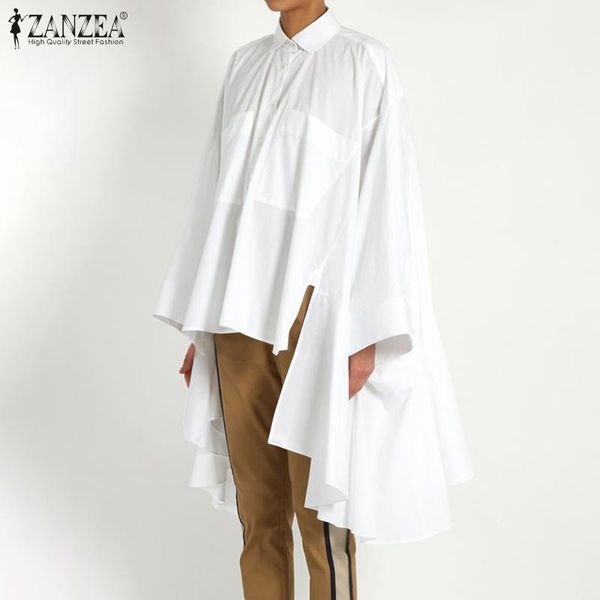 women's blouses & shirts plus size spring fashion asymmetrical women solid lapel long sleeve work tunic blouse female blusas ves, White
women's blouses & shirts plus size spring fashion asymmetrical women solid lapel long sleeve work tunic blouse female blusas ves, White