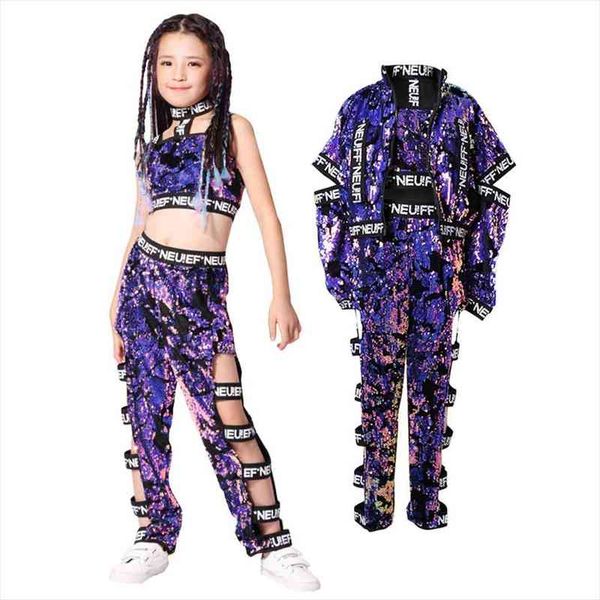 girls sequins hip-hop jazz stage dance costume street dancing crop pants outfits kids dancewear purple, White
girls sequins hip-hop jazz stage dance costume street dancing crop pants outfits kids dancewear purple, White