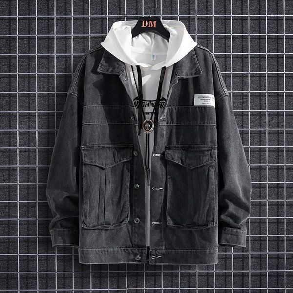 men's jackets 2021 fashion simple denim jacket lapel large pockets pure color patches youth student loose casual spring autumn, Black;brown
men's jackets 2021 fashion simple denim jacket lapel large pockets pure color patches youth student loose casual spring autumn, Black;brown