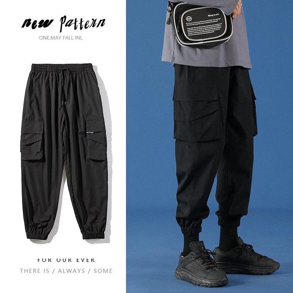 men's pants cargo men multi-pocket mens elastic waist harem pant hip hop casual loose ankle-length, Black
men's pants cargo men multi-pocket mens elastic waist harem pant hip hop casual loose ankle-length, Black