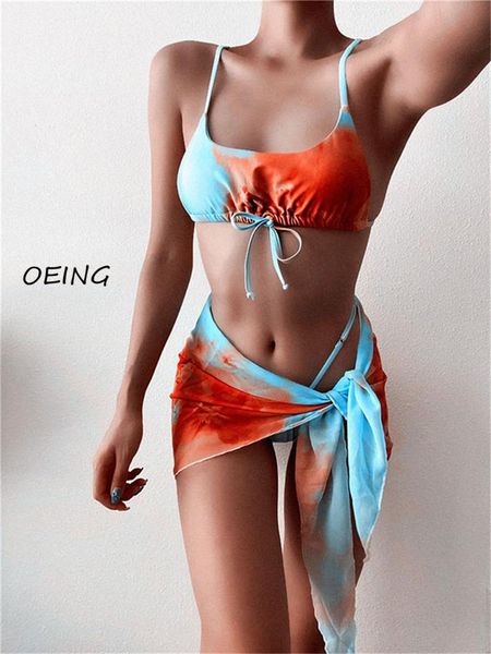 women's swimwear tie dye 3 piece sets womens 2021 print bikini women bathing suit cute swimsuit, White;black
women's swimwear tie dye 3 piece sets womens 2021 print bikini women bathing suit cute swimsuit, White;black
