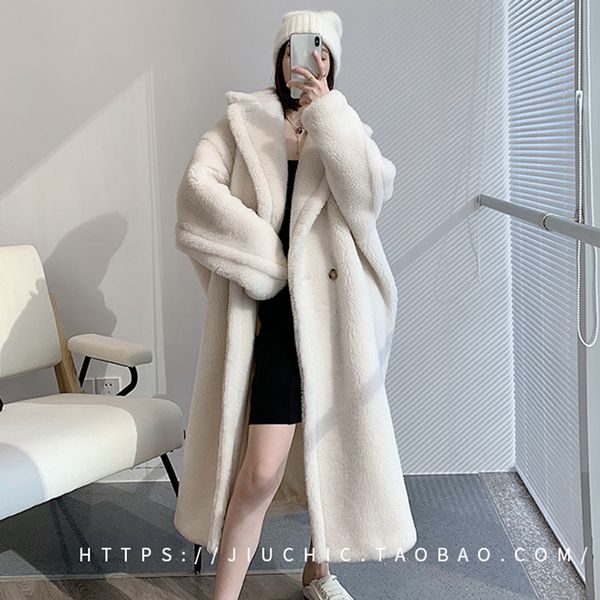 21 womens winter faux fur coat long loose ladies teddy jacket female plush plus size outwear, Black
21 womens winter faux fur coat long loose ladies teddy jacket female plush plus size outwear, Black