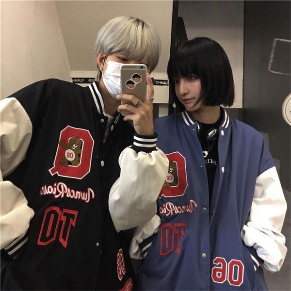 women's jackets women oversized baseball fashion letter embroidery long sleeve color block stitching bomber coat, Black;brown
women's jackets women oversized baseball fashion letter embroidery long sleeve color block stitching bomber coat, Black;brown