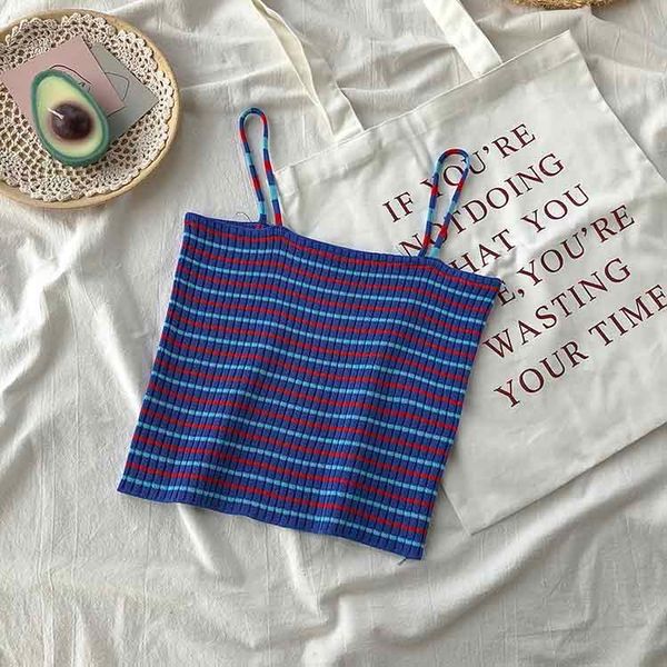 women's tanks & camis women 2021 summer ed rainbow striped knitted ladies sleeveless spaghetti slim strapless, White
women's tanks & camis women 2021 summer ed rainbow striped knitted ladies sleeveless spaghetti slim strapless, White