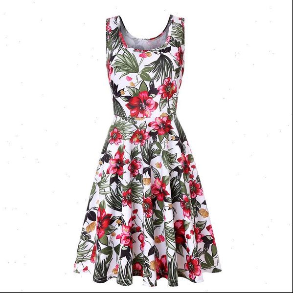 women dresses plus size sleeveless o neck print casual sweet vintage floral a line party robe summer beach dress vestidos, Black;gray
women dresses plus size sleeveless o neck print casual sweet vintage floral a line party robe summer beach dress vestidos, Black;gray