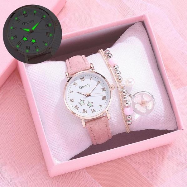 fashion luminous watch women casual star pattern leather ladies set simple small dial quartz clock dress pink wristwatches, Slivery;brown
fashion luminous watch women casual star pattern leather ladies set simple small dial quartz clock dress pink wristwatches, Slivery;brown