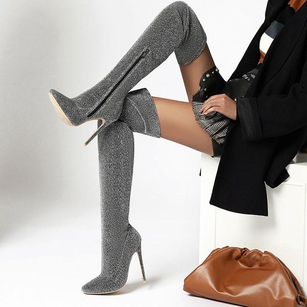 boots knee length women's 2021 autumn winter elastic fashion european and american style thin heel high pointed, Black
boots knee length women's 2021 autumn winter elastic fashion european and american style thin heel high pointed, Black