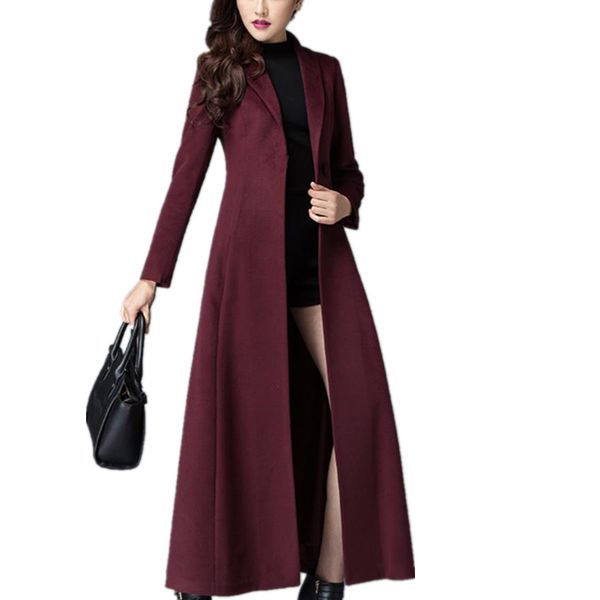 autumn winter vintage x-long woolen coat women fashion slim wool blends overcoat plus size 3xl, Black
autumn winter vintage x-long woolen coat women fashion slim wool blends overcoat plus size 3xl, Black
