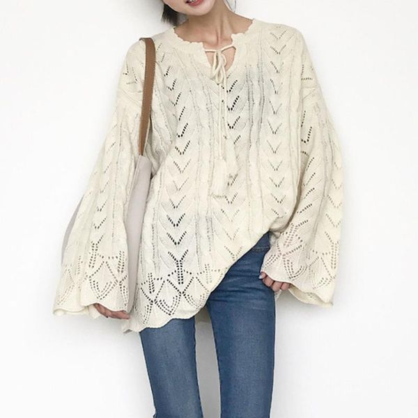 women sweater spring autumn oversized korean japan elegant flare long sleeve kinitted thin hollow kinitting sweaters women's, White;black
women sweater spring autumn oversized korean japan elegant flare long sleeve kinitted thin hollow kinitting sweaters women's, White;black