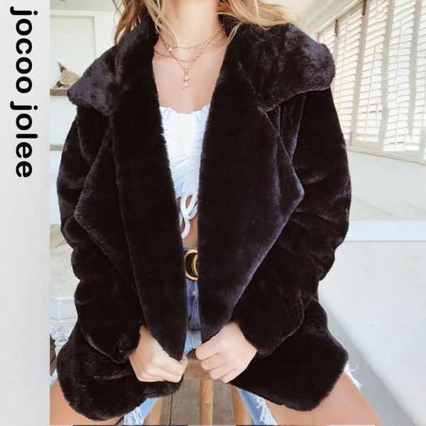 women's fur & faux female elegant solid coat women turn down collar overcoat warm causal cardigan blouse plush jacket fashion outwear, Black
women's fur & faux female elegant solid coat women turn down collar overcoat warm causal cardigan blouse plush jacket fashion outwear, Black