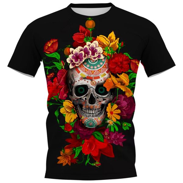 cloocl color skull 3d printed t-shirts mens casual clothes slim short sleeve harajuku t shirts teens, White;black 
cloocl color skull 3d printed t-shirts mens casual clothes slim short sleeve harajuku t shirts teens, White;black