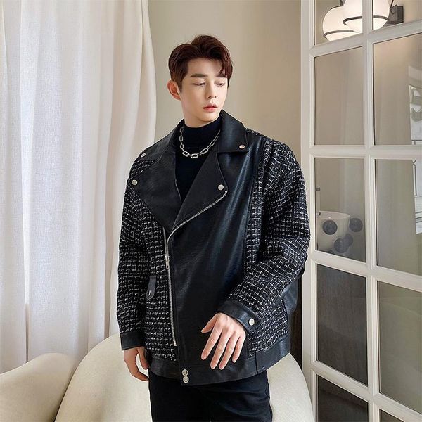 men's jackets male streetwear spring autumn coat overcoat men vintage fashion leather splice loose casual jacket outerwear, Black;brown
men's jackets male streetwear spring autumn coat overcoat men vintage fashion leather splice loose casual jacket outerwear, Black;brown