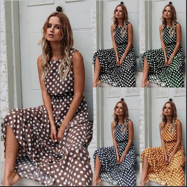 summer womens dress o neck sleeveless boho polka dot print maxi casual empire robe ladies party long, Black;gray
summer womens dress o neck sleeveless boho polka dot print maxi casual empire robe ladies party long, Black;gray