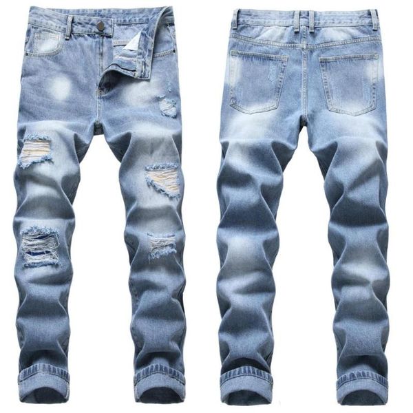men's jeans light blue casual trousers men's straight smoked spring and summer thin section
men's jeans light blue casual trousers men's straight smoked spring and summer thin section