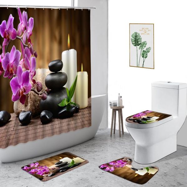 shower curtains zen waterproof curtain green bamboo candle black zens stone spa bathroom decor 4-piece set non-slip bath mat toilet cover 
shower curtains zen waterproof curtain green bamboo candle black zens stone spa bathroom decor 4-piece set non-slip bath mat toilet cover