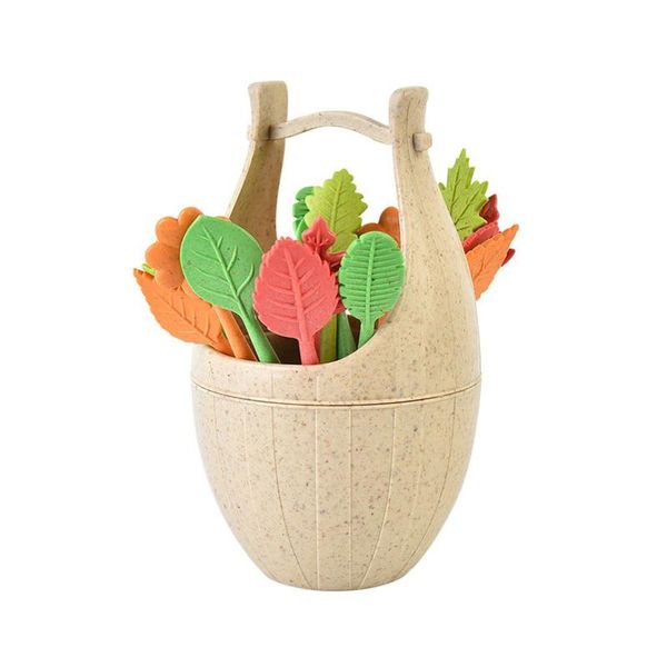 forks wooden barrel leaf fruit fork orange creative tube small 
forks wooden barrel leaf fruit fork orange creative tube small