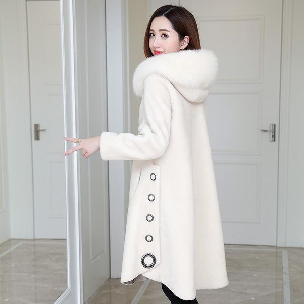 women's fur & faux 100% wool coat female real collar hooded woman jacket winter clothes women 2021 abrigos de mujer 5w18176 pph1480, Black
women's fur & faux 100% wool coat female real collar hooded woman jacket winter clothes women 2021 abrigos de mujer 5w18176 pph1480, Black