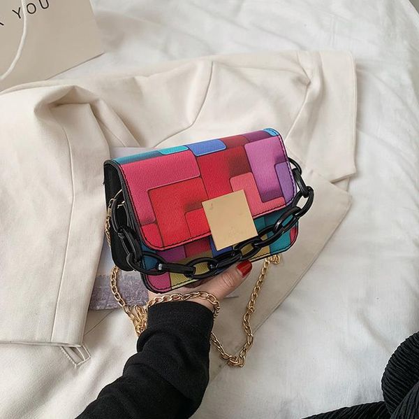 multi-color block stitching pu bag fashion pattern design mini size womens purse cute leather wallet with chain handbags 16*12*7cm
multi-color block stitching pu bag fashion pattern design mini size womens purse cute leather wallet with chain handbags 16*12*7cm